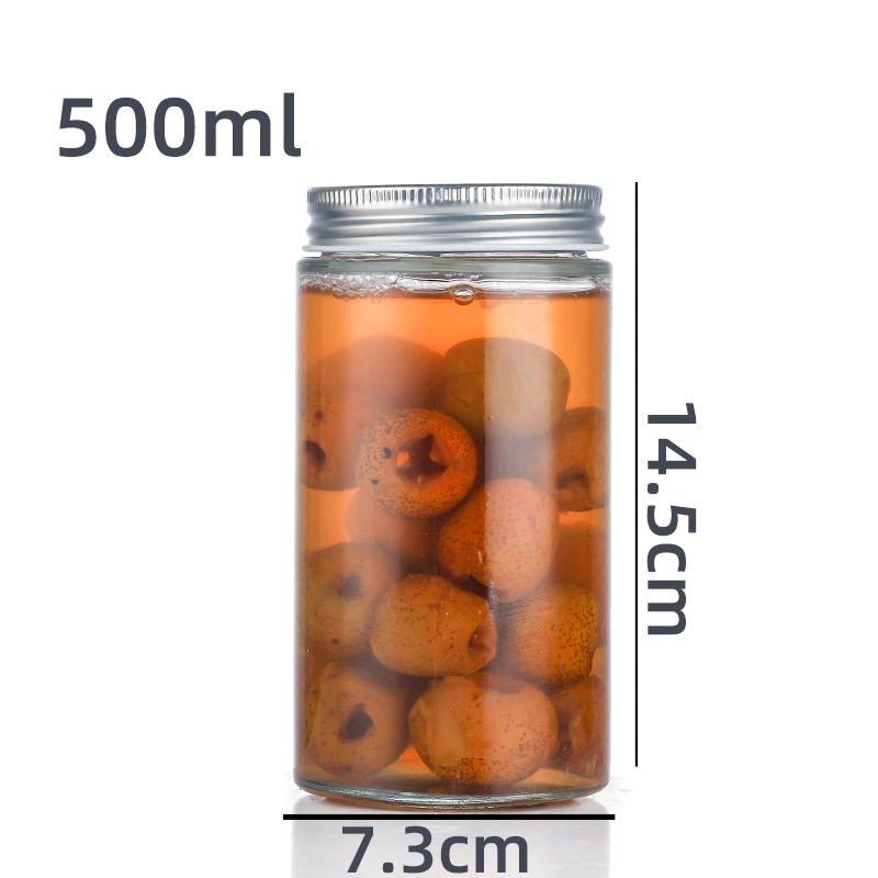 100ml 5oz 6oz 8oz 280ml 380ml 16oz Round Airtight Glass Food Grade Jar Container with Metal Lid for Jam Pickle Jelly Honey Nut Tea Leaf Spice Candy Storage