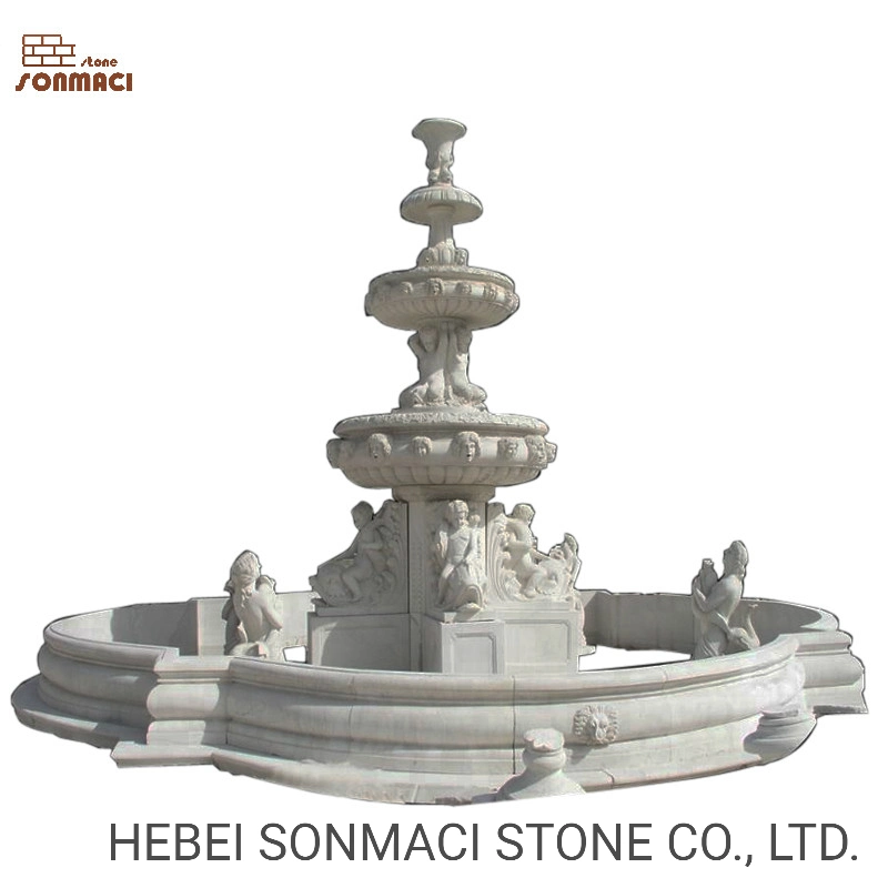 White Marble Carving Large Statues Water Fountain