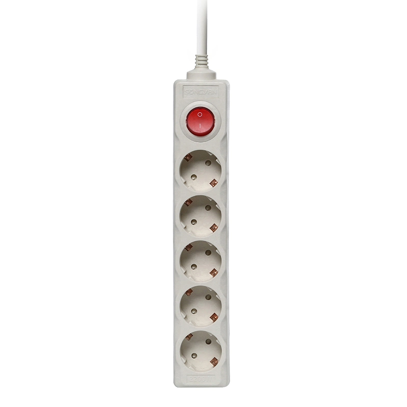 5 Gang Power Strip European Multiple Industrial Extension Socket