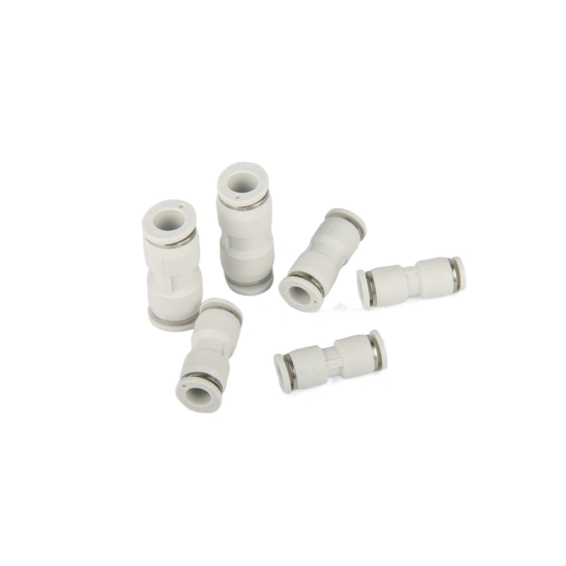 Pneumatic Push in Fitting White Plastic Fitting PU Straight Air Connector Factory