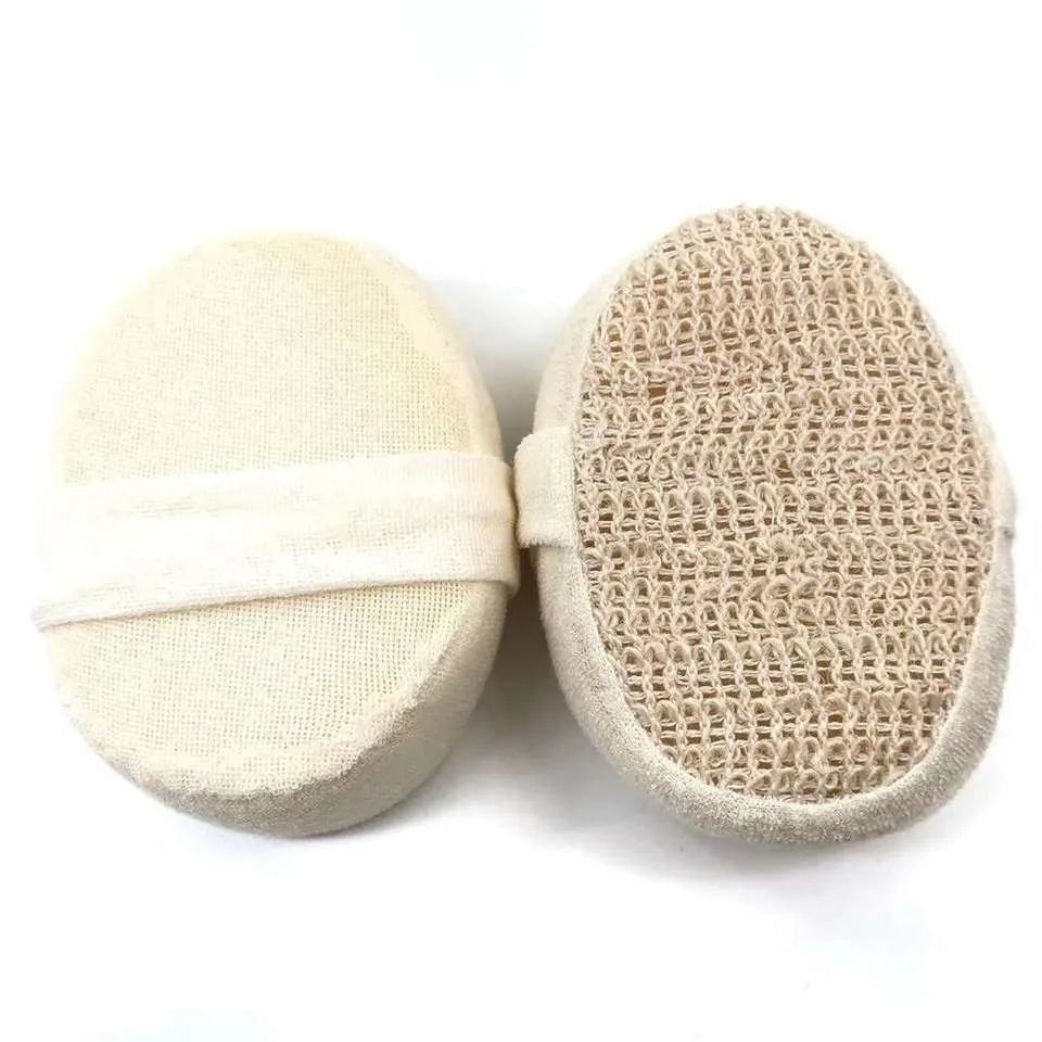 Soins du corps douche lin naturel exfoliant Eco Friendly Scrubbing éponge de bain