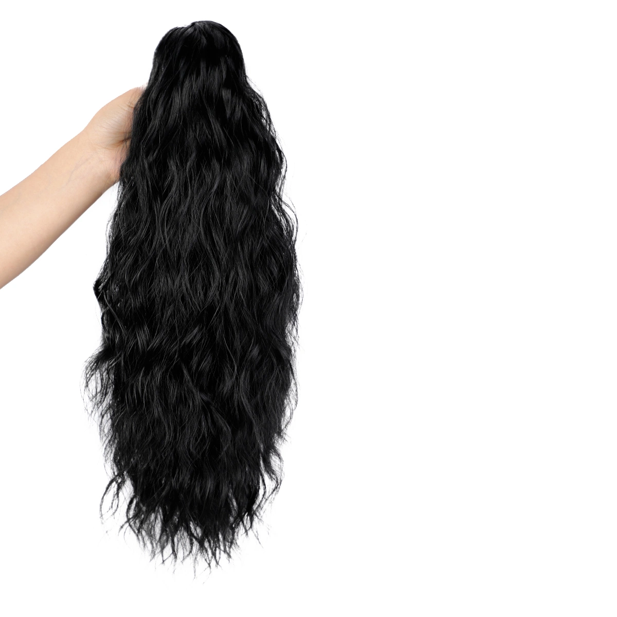 Long Wavy Synthetic Hair Corn Wave Claw on Ponytail Extensions