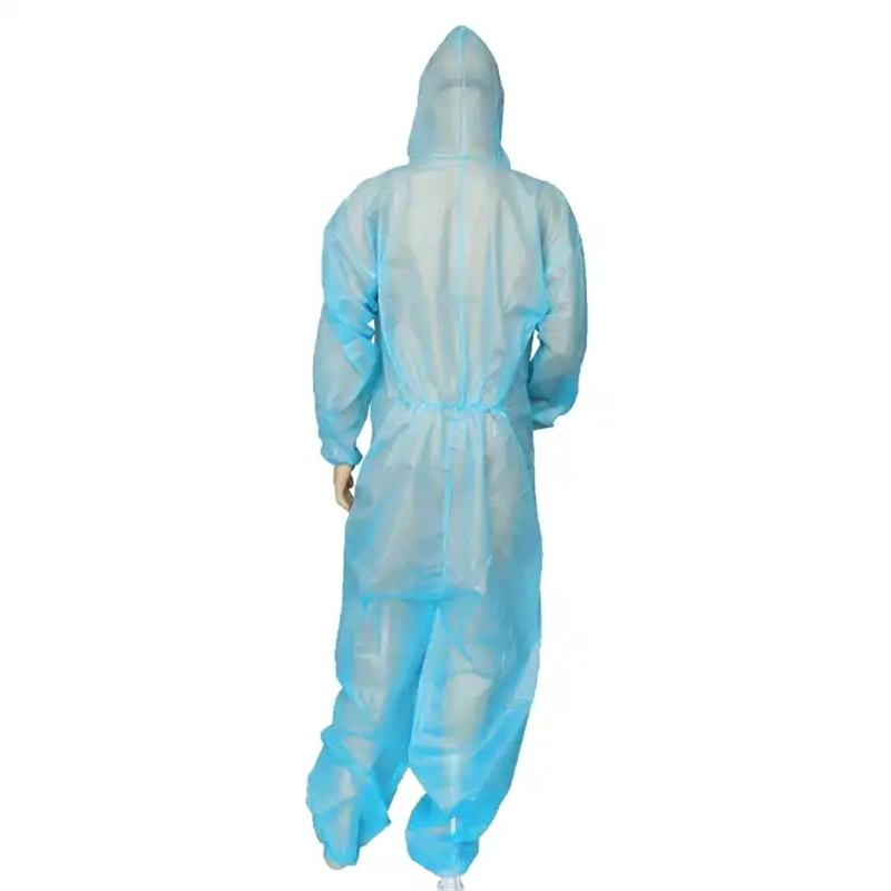 Blue Color Disposable SMS Coverall Protective Garment for Chemical Industry