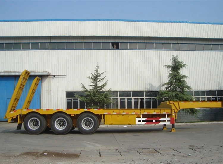 3 Axle 50 Ton 60 Ton Heavy Machine Transport Lowbed Lowboy Gooseneck Excavator Trailer Drop Deck Low Bed Semil Trailer