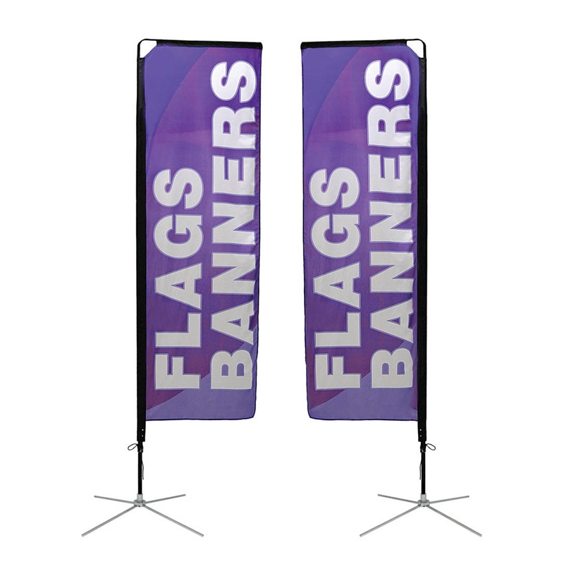 Exhibition Aluminium Pole Single or Double Sided Printing Rectangular Flag