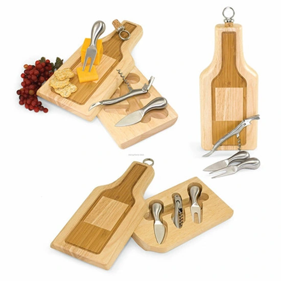 Cheese Cutting Board Collection Bamboo Kitchen Knife Set with Cutting Board