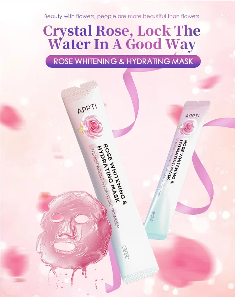 El colágeno de la leche en polvo de despegue Rose Hydro Jalea Facial Mask