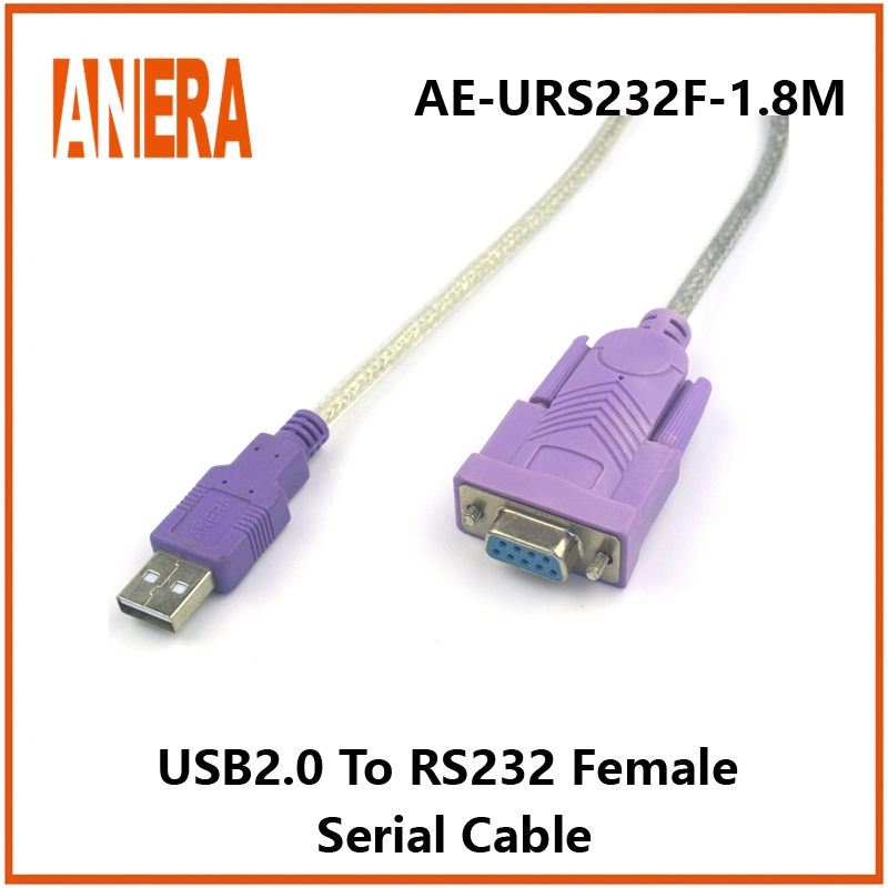 Anera Câble adaptateur série femelle USB 2.0 vers RS232 dB9 de 1 mètre avec CD / Chipset Pl2303, très demandé.