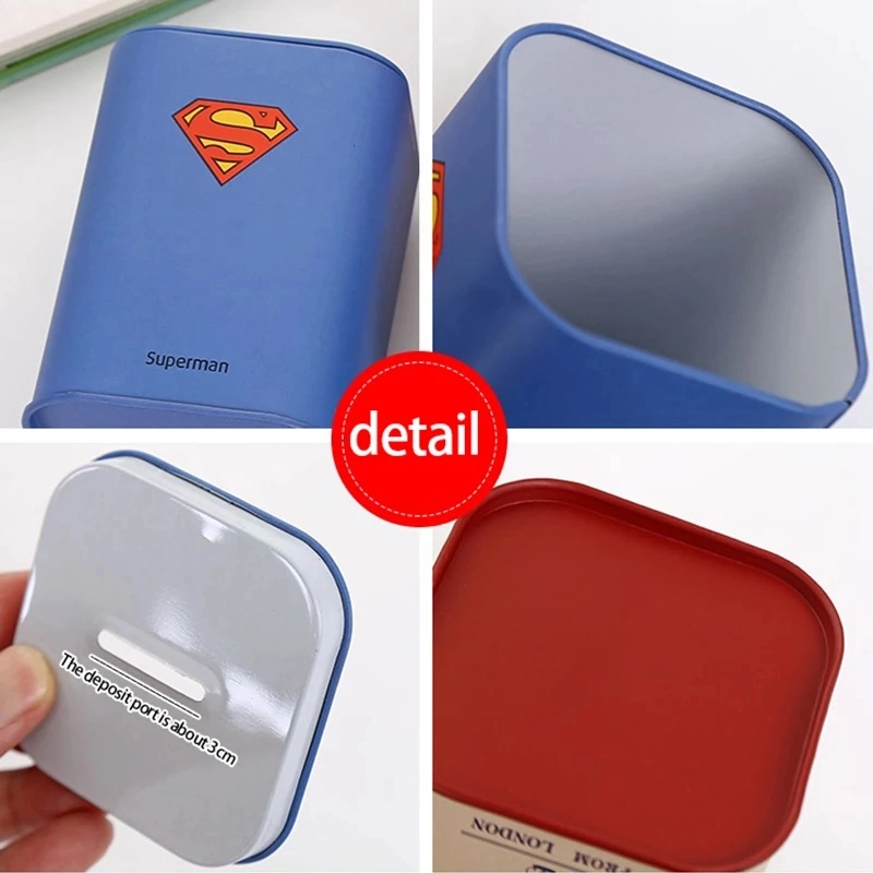 Custom Design Piggy Bank Metal Personalise Square Logbook Series Tin Plate Box Money Saving Pot Coin Box Jewelry Box Storage Tank