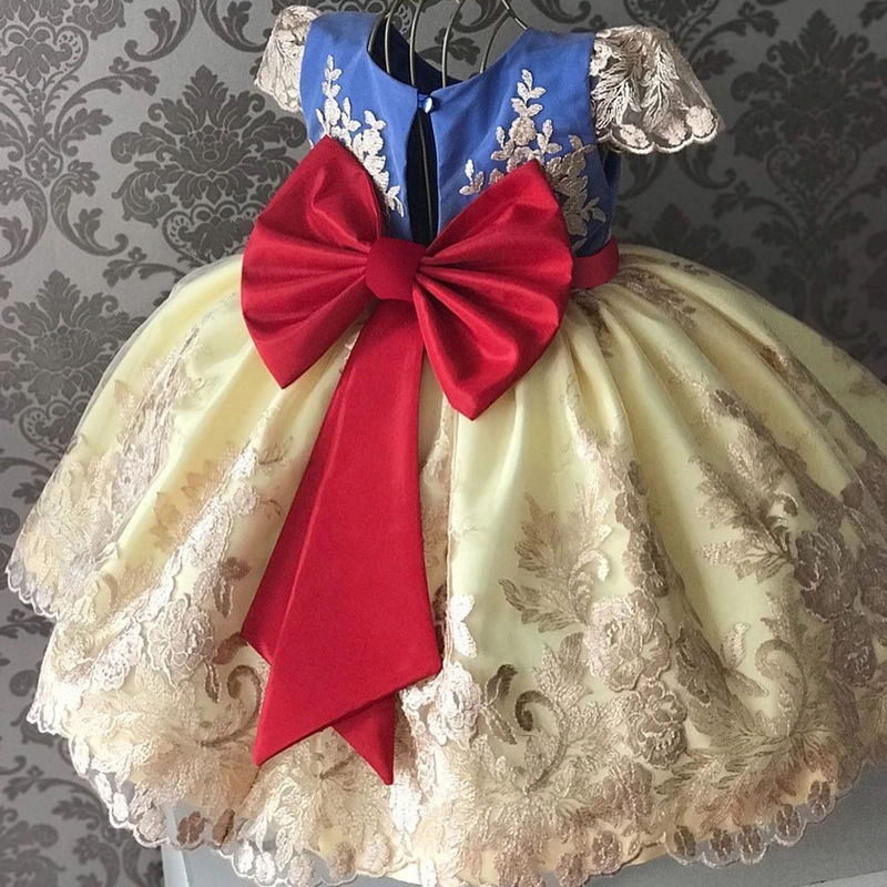 European Style Layered Princess Children Party Dress Shiny Girl Wedding Dress for 10 Years Old Flower Girls Tutu Dress