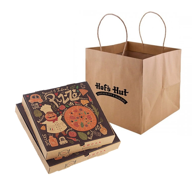 Boîte en papier kraft 100% recyclable en gros, emballage de pizza, de pâtisserie et de biscuits, contenant à emporter personnalisé de 9 12 13 16 pouces, boîtes de carton à pizza de 33X33 pouces.