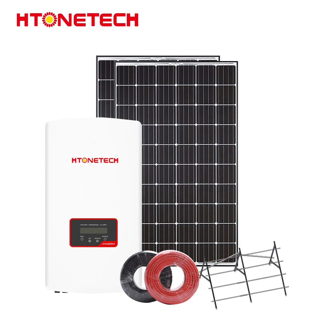 Htonetech 5kw Hybrid Solar Inverter on Grid off Grid Solar Panel 375W China Suppliers 5kw 3kw 5kw on Grid Hybrid Solar Wind Power System