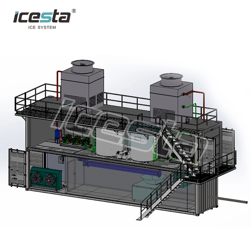 Icesta Customized 20 30 40 50t Flake Ice Snow Making Machine Snow Making System for Outdoor Artificial Ski Resort