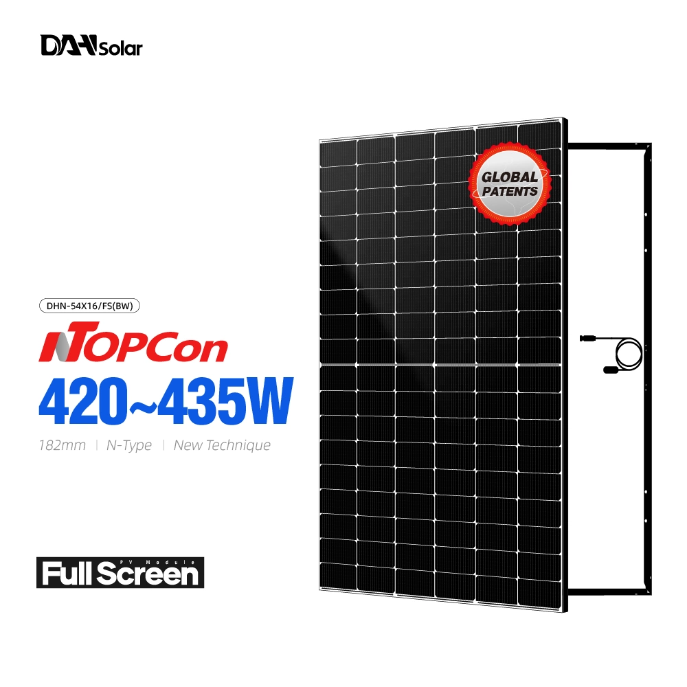 Dah Solar 10GW N Type Topcon Half Cell 420W 425W 430W modèles PV