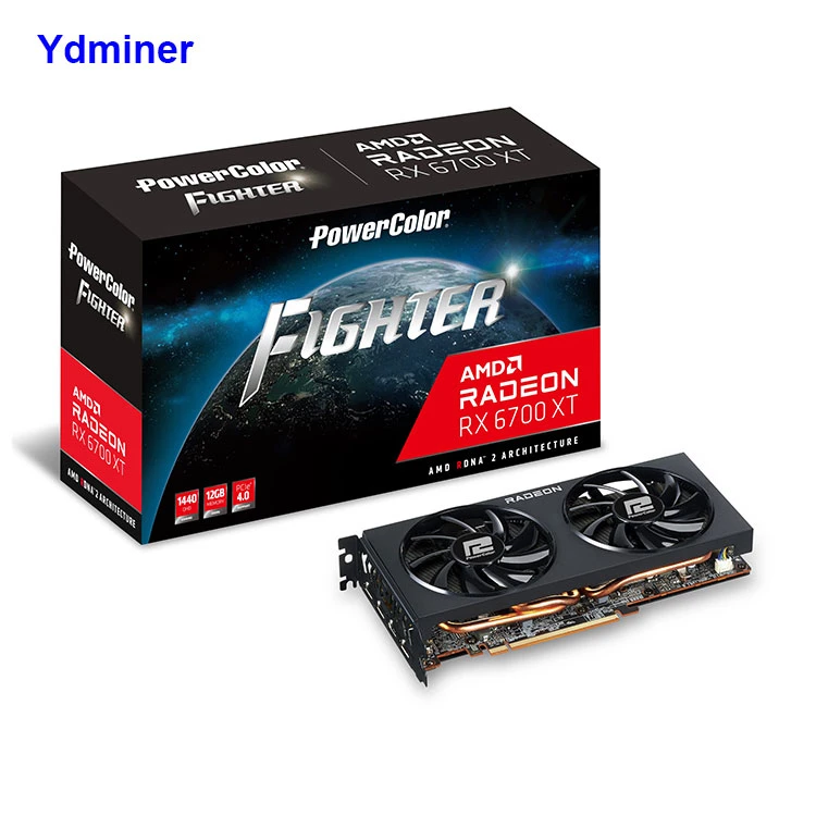 Carte graphique de jeu Powercolor Fighter AMD Radeon Rx 6700 XT Avec carte graphique mémoire Gddr6 de 12 Go