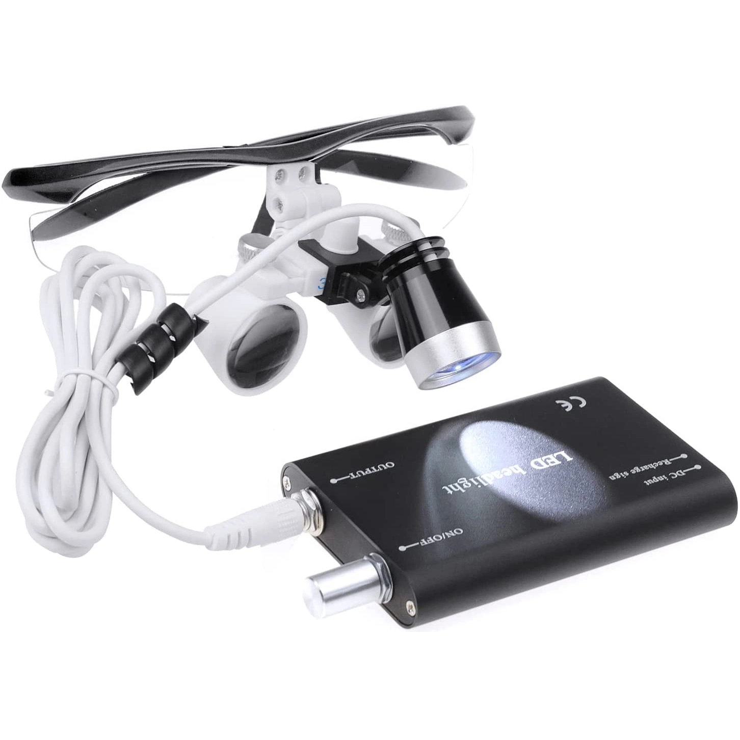 Dental Headlight 2.5X 3.5X Dental Loupes with LED Light Portable Surgical Light