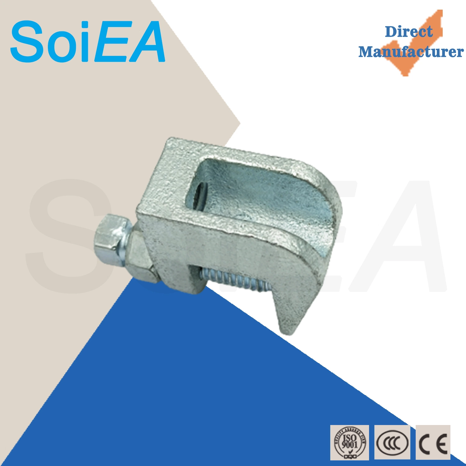 Wholesale/Supplier Order Electrical Cable Conduit Zinc Plated Square Head Steel Nuts Malleable Iron Beam Clamps