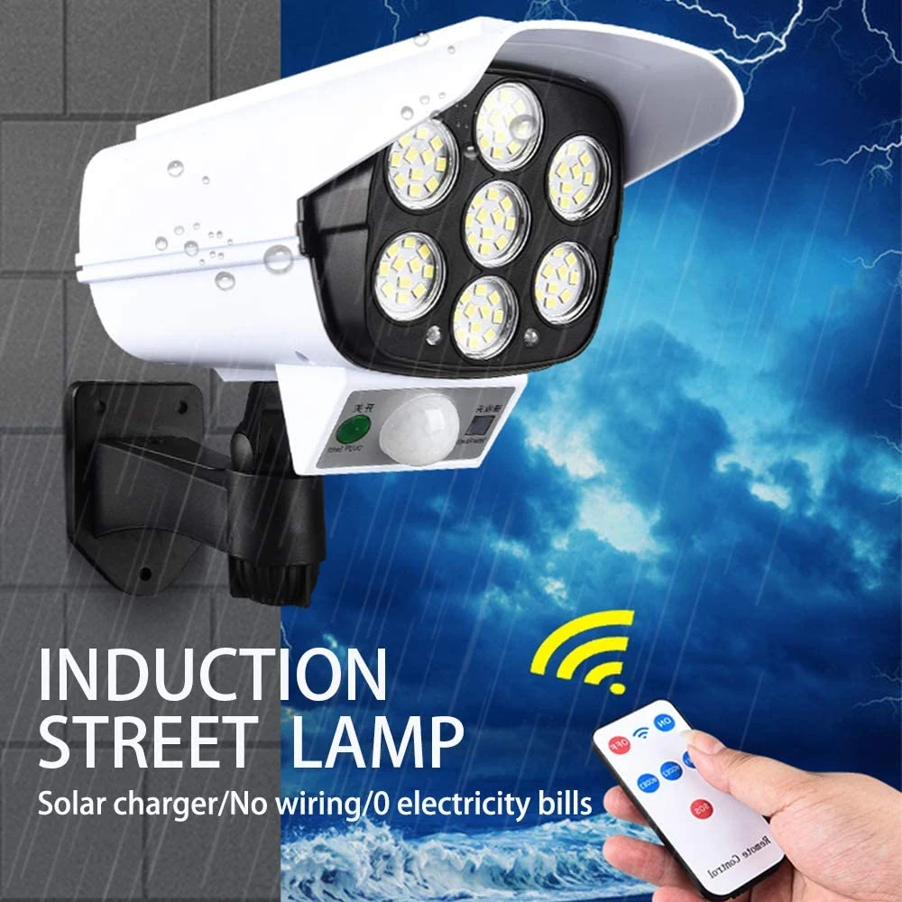 77 LED Simulation Überwachung Sicherheit Beleuchtung Solar Motion Sensor Wand Lampe