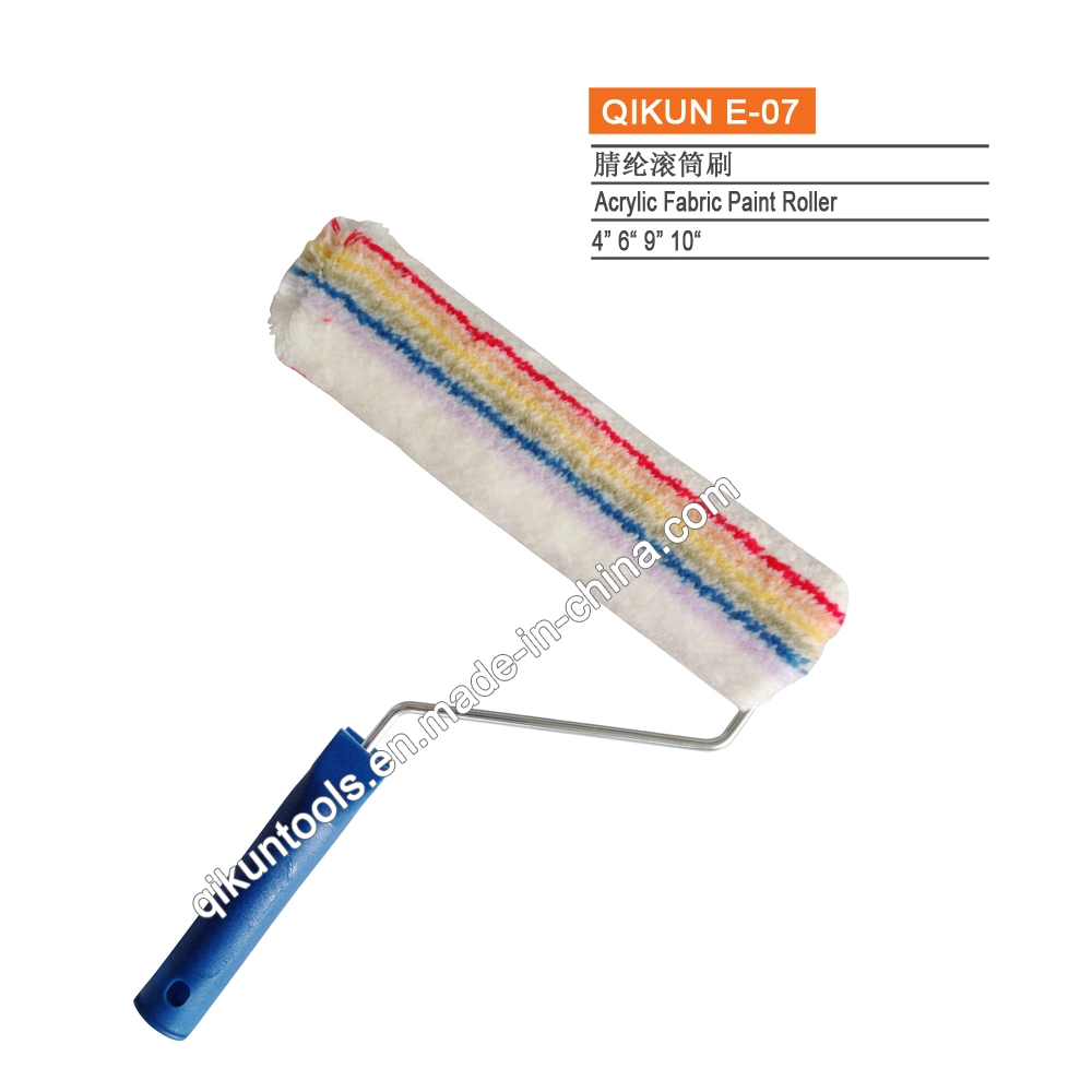 E-05 Hardware Decorate Paint Hand Tools White with Yellow Strips Acrylic Fabric Paint Roller