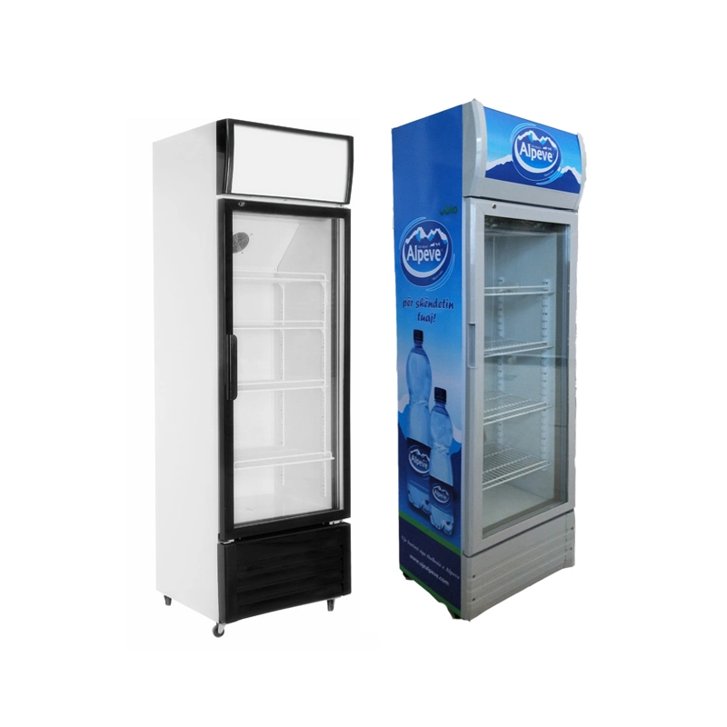 Refrigerador de exposição vertical de 1 porta para congelador, arrefecedor de descongelamento automático