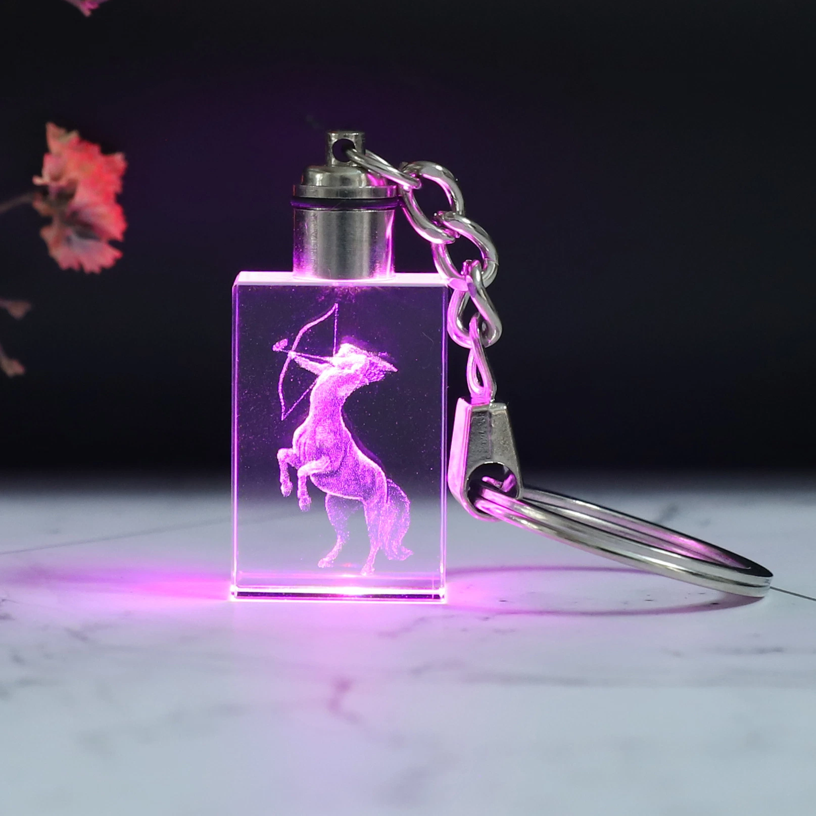 Wholesale/Supplier New Arrival Promotional Gift LED Light 3D Crystal Keychains