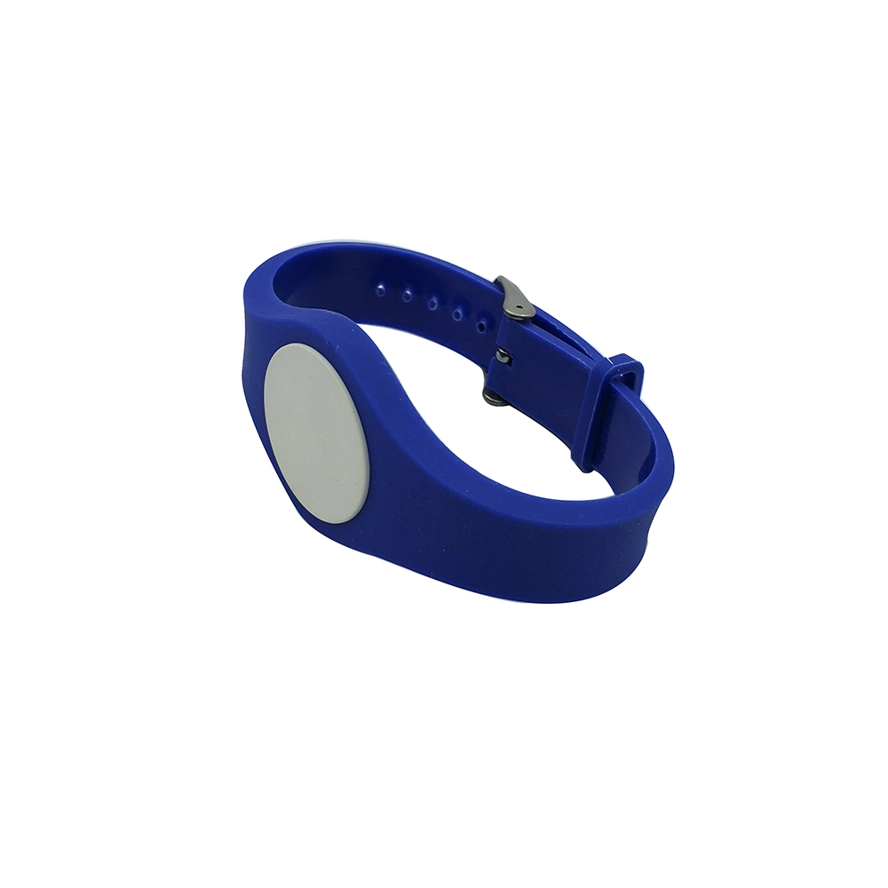 RFID Silicon Wristbands for Events, Waterproof RFID Wristbands NFC N Tag203/213/216 - Blue+White