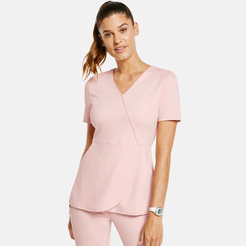 Ensemble de blouse médicale pour infirmière avec haut en V pour femme OEM