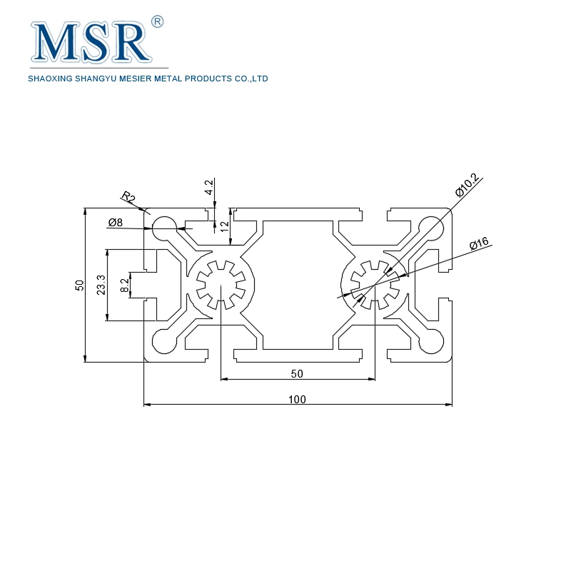 China Factory Ob50100A Clear eloxiertes Aluminium Extrusionsprofil LED Aluminium Profil für Tür und Fenster