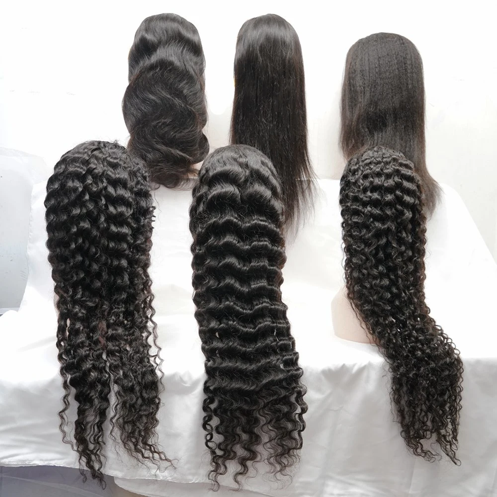 Fabrik Großhandel/Lieferant Voll Frontalen Verschluss Spitze Perücke Cuticle Ausgerichtet Brasilianischen Virgin Hair 150%180% Dichte HD Transparent Lace Front Human Hair Perücke für schwarze Frau