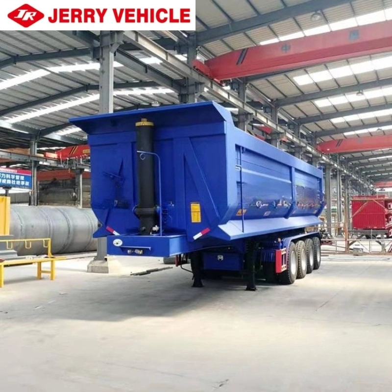 Hot Sale 3/4/6axle 40/60/80 Ton Side Tipping Tipper Hyva Hydraulic Cylinder Dump for Mine Rock Sand Ore Semi Trailer Truck