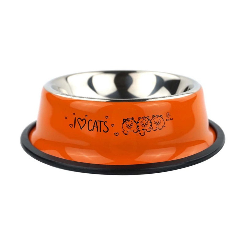 Stainless Steel Dog Cat Pet Bowl Food Double Layer Melamine