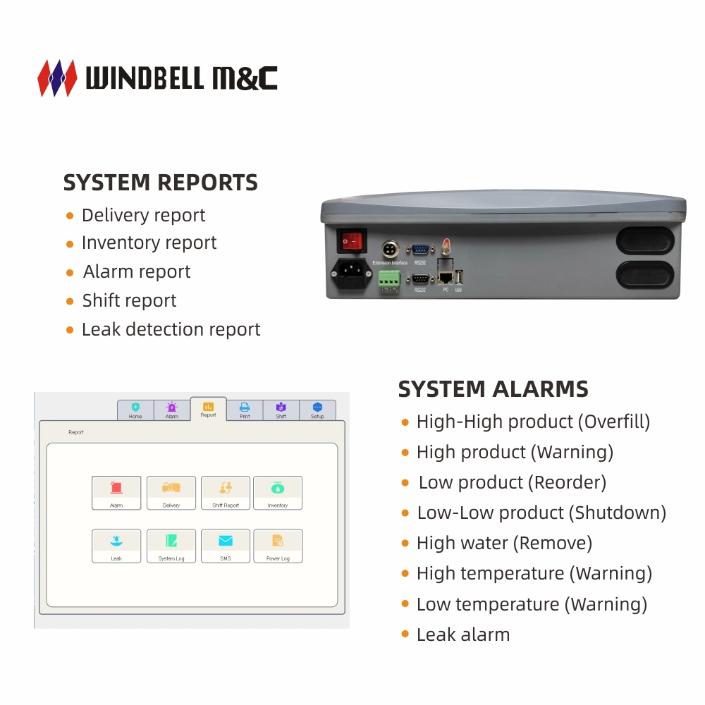 Windbell Gas Station Atg System Fuel Tank Monitoring System