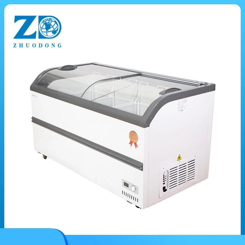 Supermarket Combined Freezer Frozen Food Top Sliding Glass Doors Chest Freezer