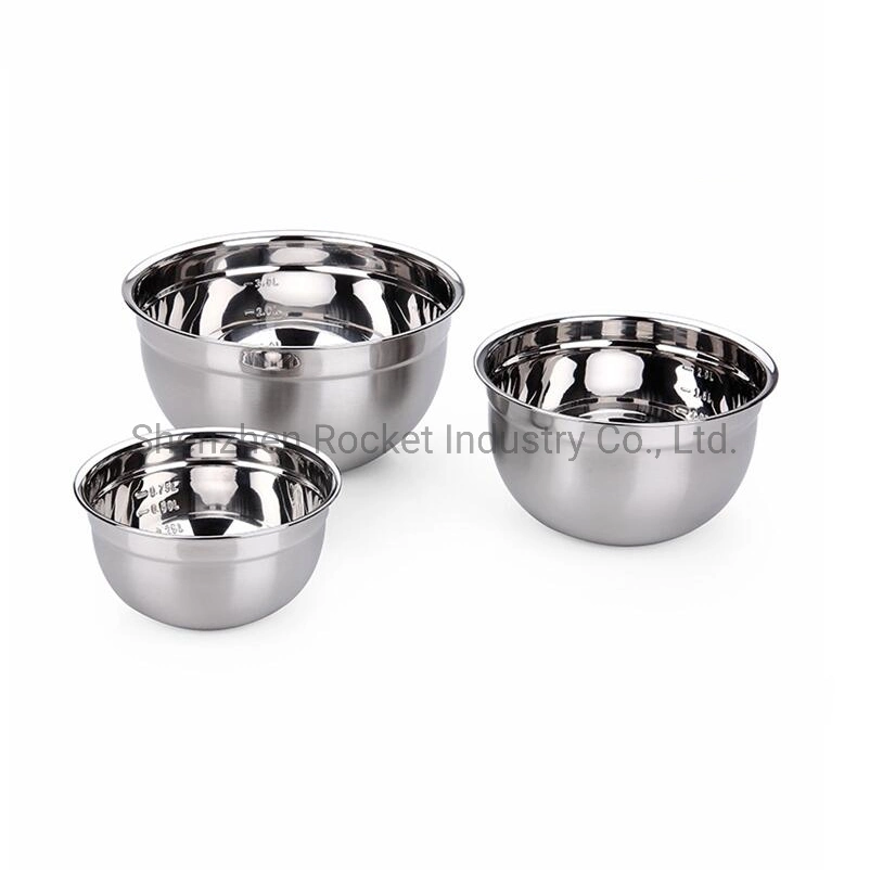 Home Kitchenware Food Use Large Glass Melamine Stainless Steel Salad Bowls Set Disposable