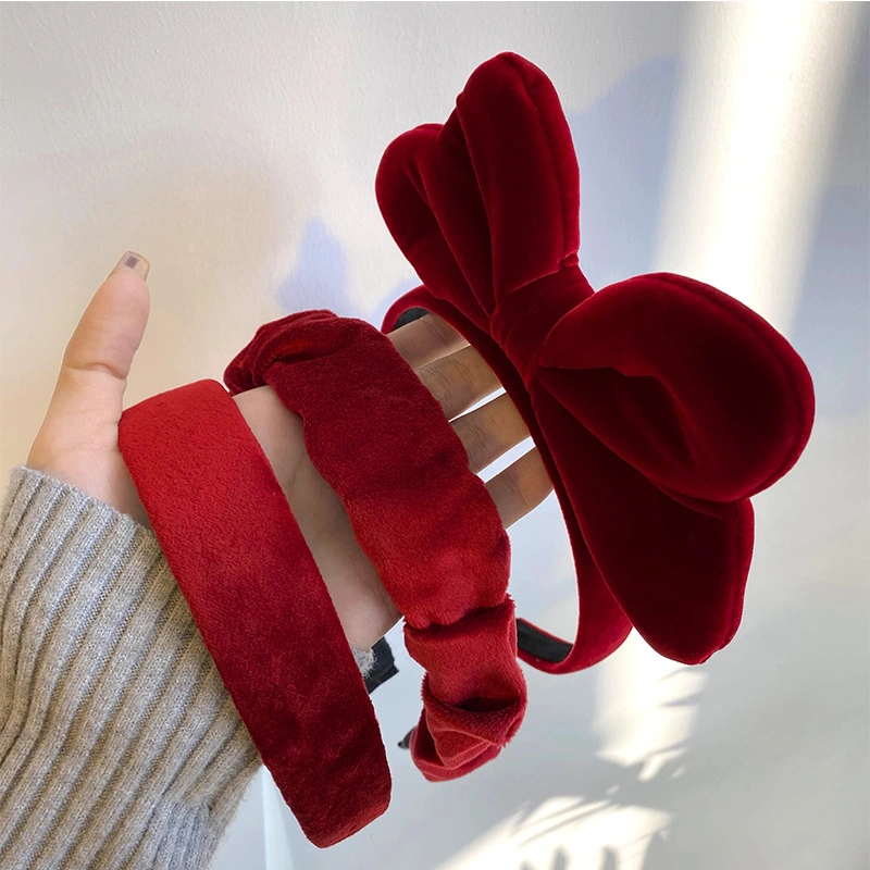 Custom Christmas Red Velvet Bow Hairpin Hair Ornaments Set