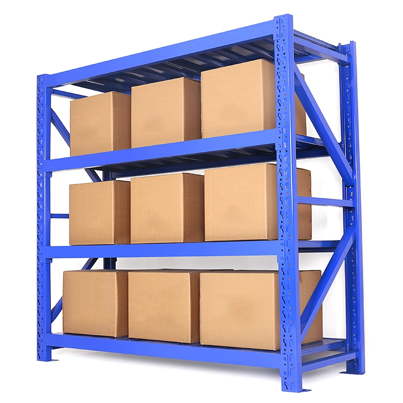 Cold-Rolled Steel Shelf Rack Adjustable Medium Duty 100-500 Kgs Rack Storage/ Warehouse/ Supermarket/ Goods Shelf Shelves Rack Factory Customizable Colors Rack