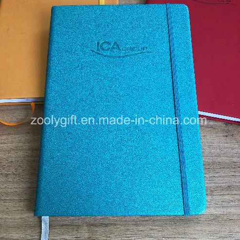 Personalizar el color cubierta de cuero de PU Diario Agenda organizador portátil con el logotipo estampado cuaderno Moleskine