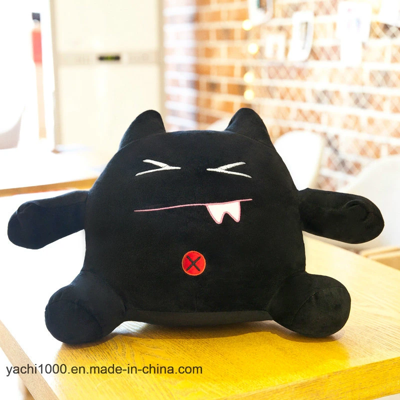 Juguete de peluche suave y relleno de monstruo negro de Halloween para niños