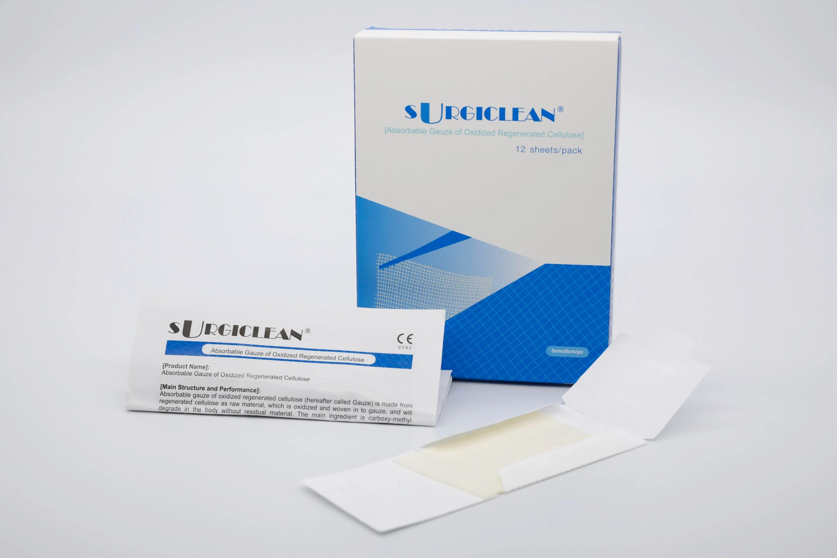 Surgiclean Absorbable Gauze Oxidized Regenerated Cellulose 5*8 Cm Stop Bleeding in Surgery
