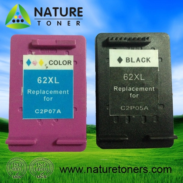 Remanufactured Ink Cartridge 62XL Bk (C2P05A) , 62XL Color (C2P07A) for HP Printer