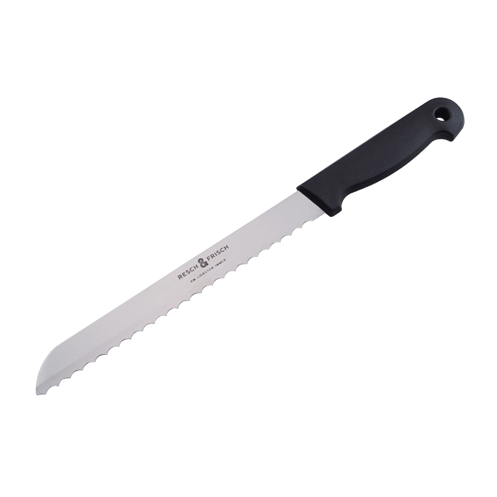 Couteau à pain noir de 8 pouces Lame dentelée couteau de cuisine