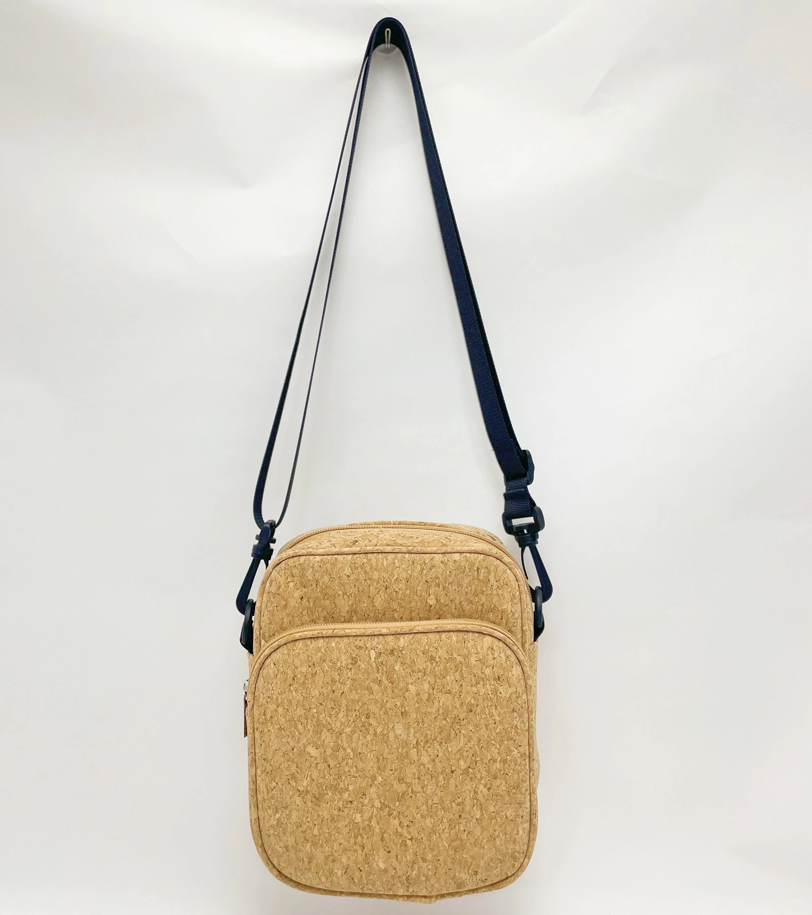 Custom Logo Vegan Cork Small Crossbody Shoulder Bag Sling Casual Bag Cork Purse Chest Daypacks for Travel Sports Running Hiking