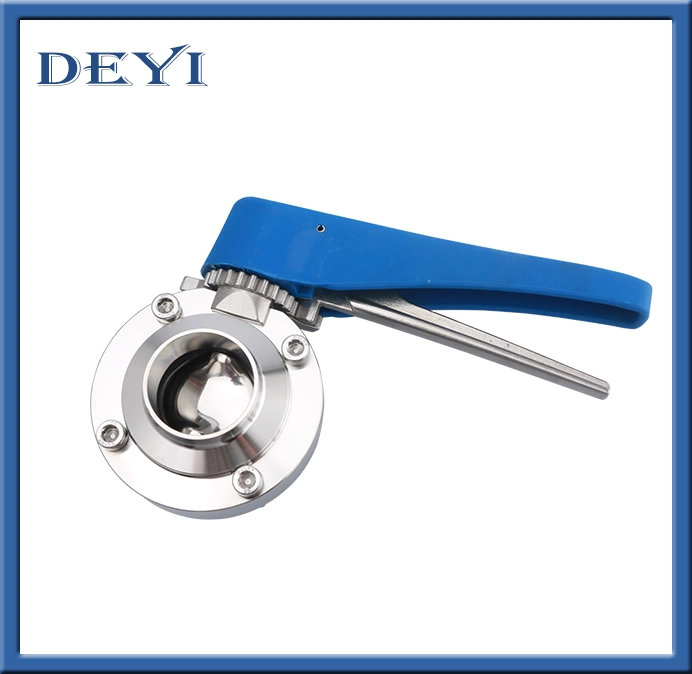 Deyi DN15 DIN SS304/SS316L Clamped Butterfly Valves 4positionepdm/Silicone Gasket Usine Prix avantageux