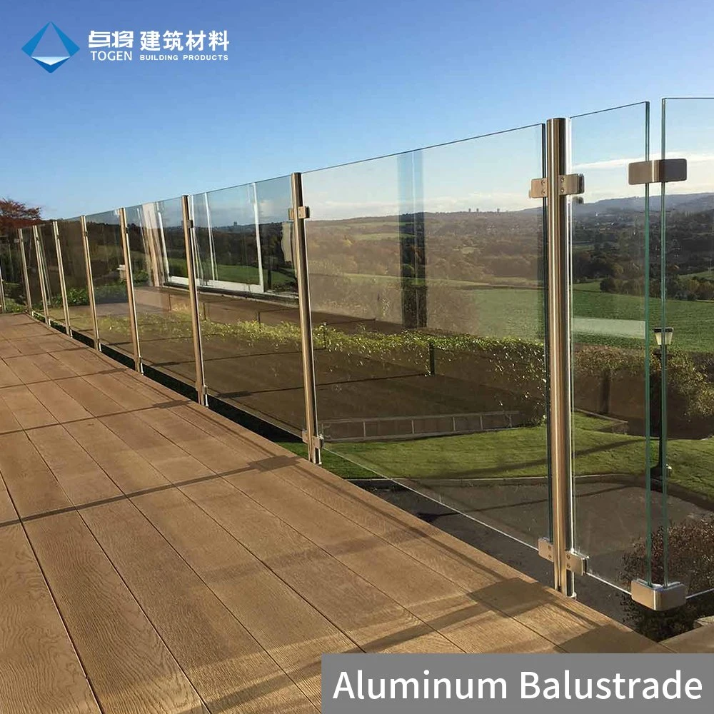 Nuevo diseño sin cerco balaustradas de Cristal 2205 Balcón de acero inoxidable Baranda balaustrada espita de montaje lateral