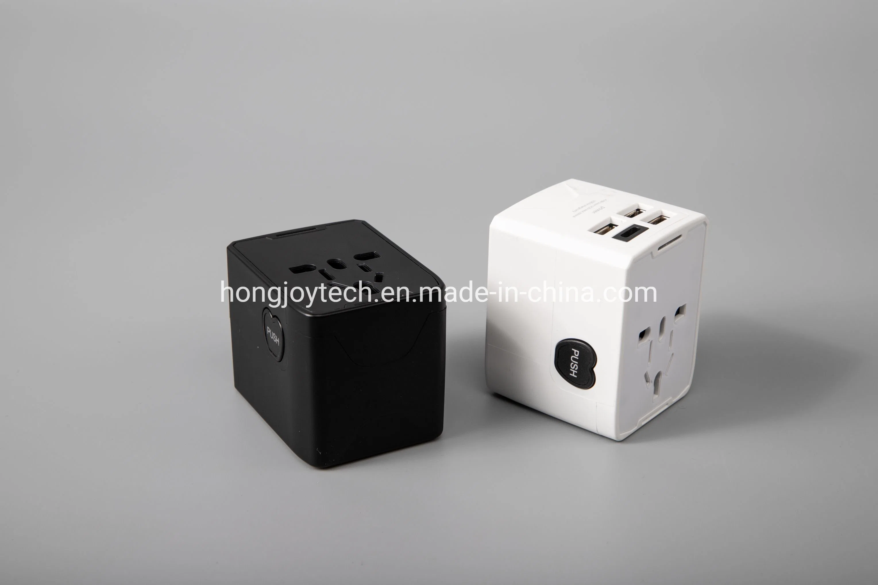 Removable Extension Socket Plugs Travel Adapter Us UK Aus EU Universal AC Power Plug Mobile Phone Charger Adaptor with USB Smart Charing Ports Black and White