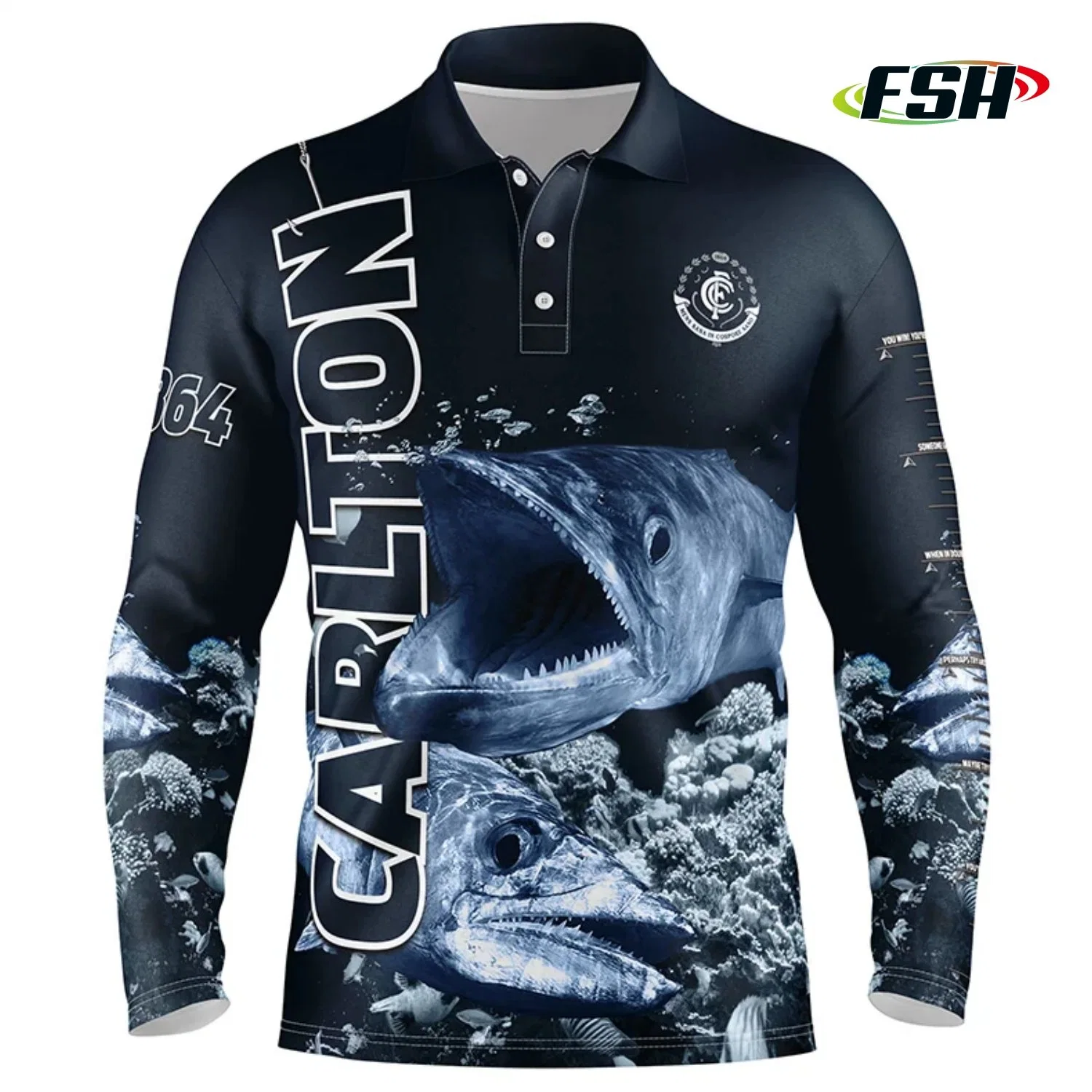 High quality/High cost performance  Hot Sale Fashion UV Protection Sublimation Fishing Polo Shirt