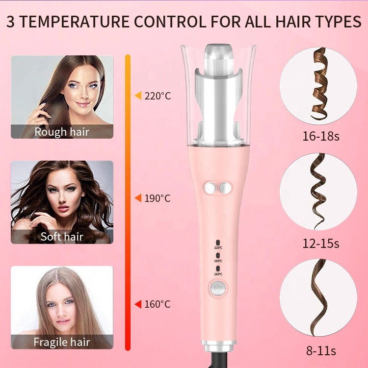 Profesional Magic Cuidado de pelo giratorio herramienta de estilismo Curling Iron Ceramic Rizador eléctrico de pelo