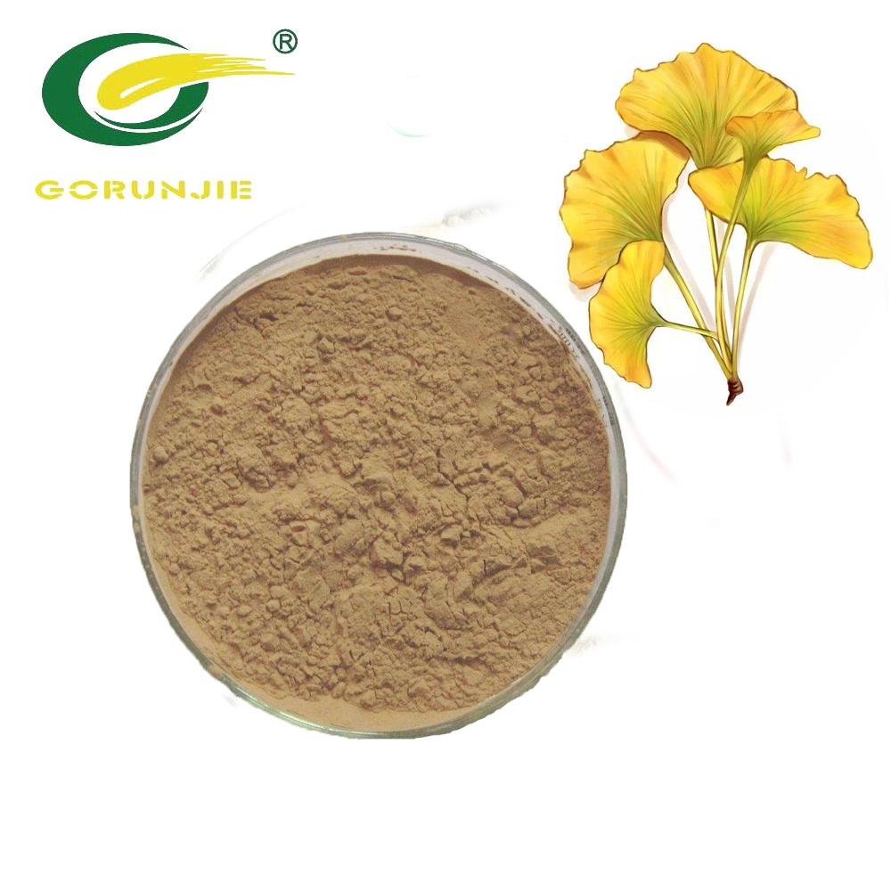 Ginkgo biloba استخراج نكجو نكهة 24 ٪ Ginkgolides 6 ٪ مسحوق كابسولي ملحق