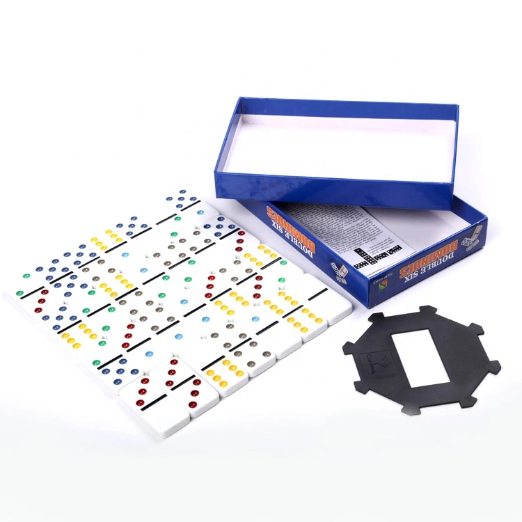 Double Six Dominoes and Wooden Colorful Domino Set with Wooden Box