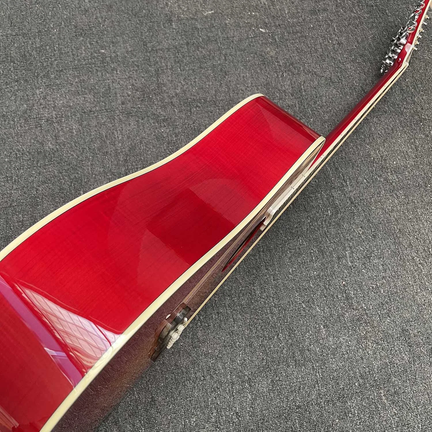 Custom 12 Strings Doves Birds in Flight Viper Red Dreadnought Фолк-акустическая гитара